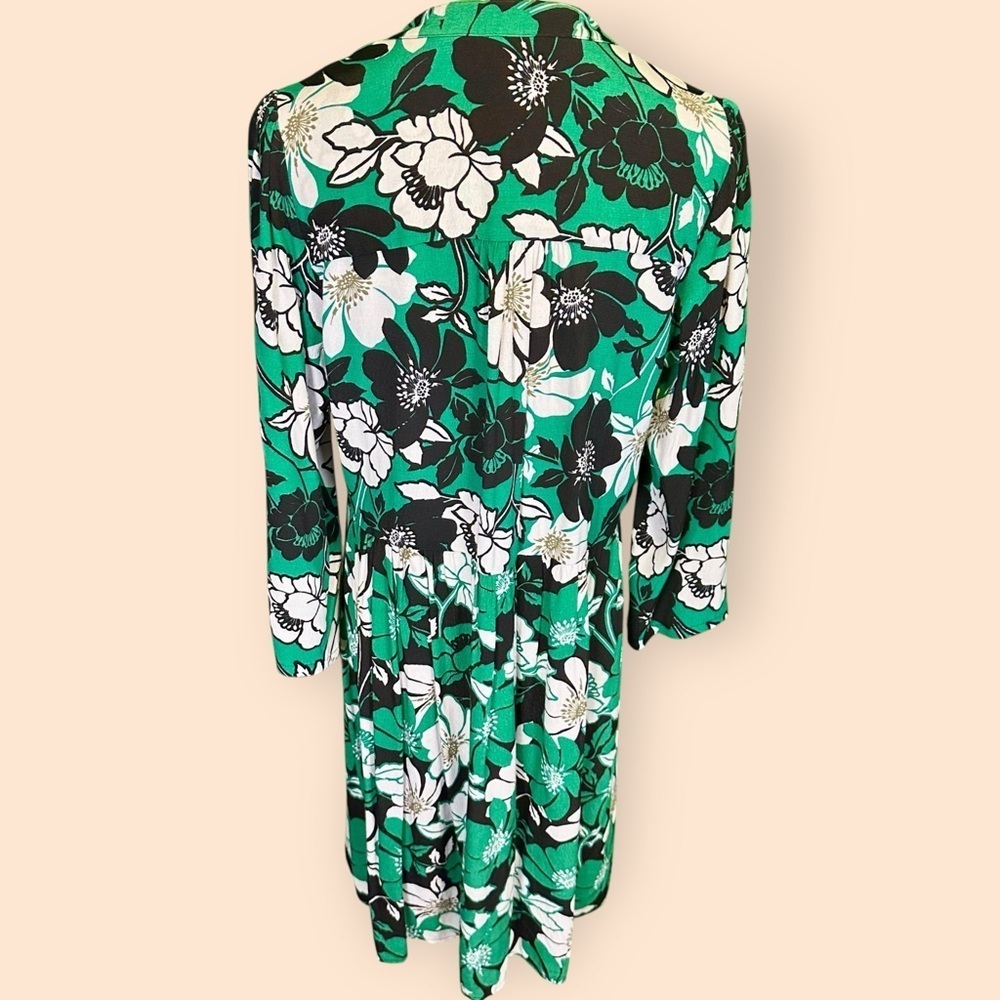 Maeve by Anthropologie ‘Juno’ Printed Dress in Green, Black & White Floral Sz M - Picture 11 of 15